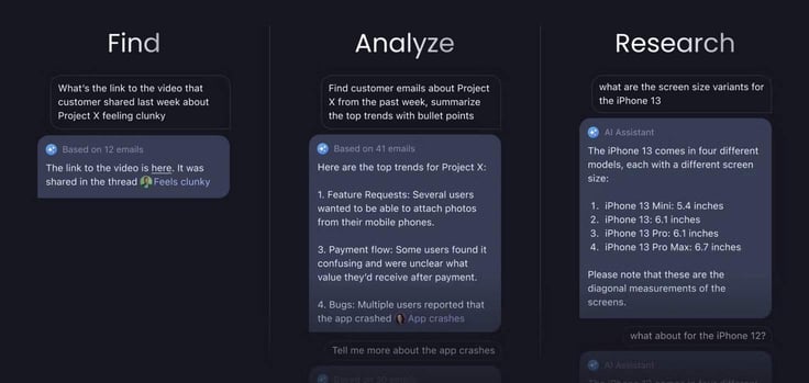 Find, analyze, and research previous emails. Find, analyze, and research previous emails.