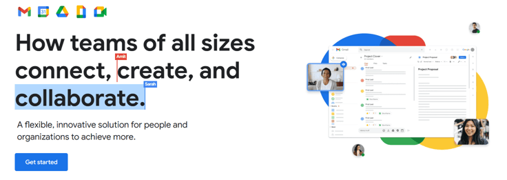 Google Workspace homepage