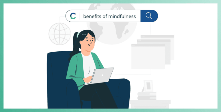 Illustration of woman searching on Consensus