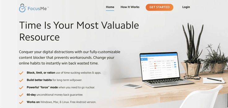 FocusMe website screenshot FocusMe website screenshot
