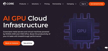 A screenshot of AI GPU webpage