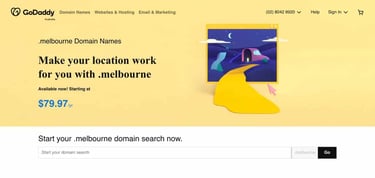 A screenshot of GoDaddy Australia website A screenshot of GoDaddy Australia website