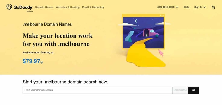 A screenshot of GoDaddy Australia website A screenshot of GoDaddy Australia website
