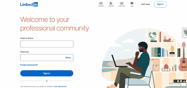 LinkedIn website screenshot LinkedIn website screenshot