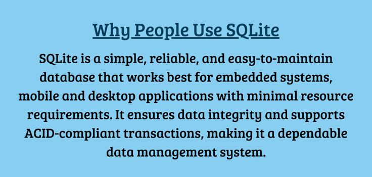 Pros of SQLite Pros of SQLite