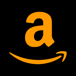 Amazon logo on black background