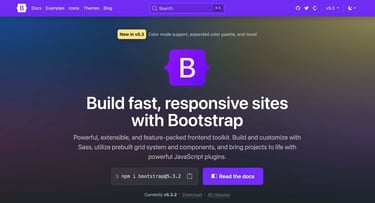 A screenshot of Bootstrap homepage