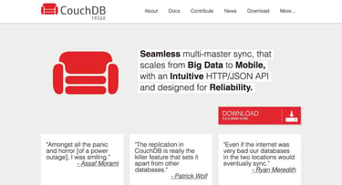 A screenshot of CouchDB homepage