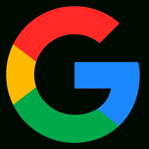 Google.com logo on black background