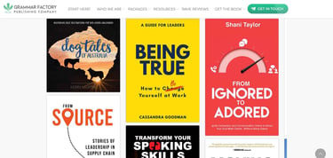 A screenshot of Grammar Factory's client bookshelf A screenshot of Grammar Factory's client bookshelf