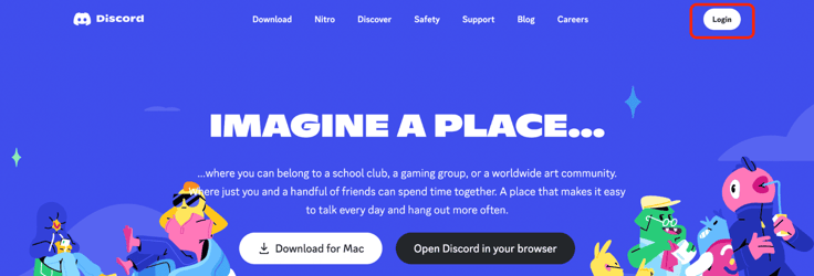 Screenshot of Discord login