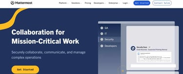 A screenshot of Mattermost homepage A screenshot of Mattermost homepage