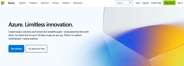 Azure homepage Azure homepage