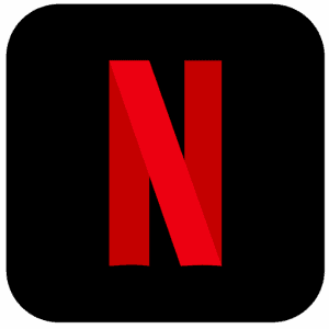 Netflix logo on black background