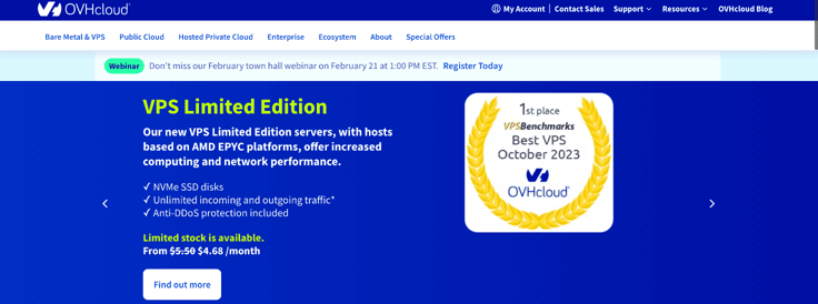 OVHcloud homepage OVHcloud homepage