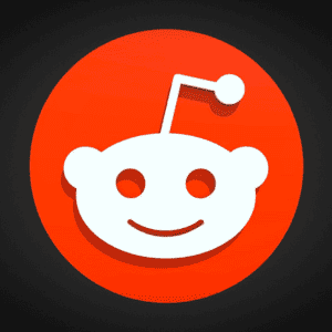 Reddit logo on black background