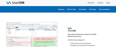 A screenshot of SmartSVN homepage