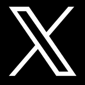 X logo on black background