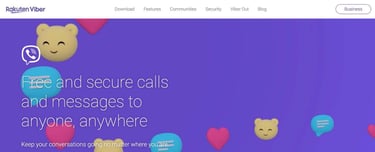A screenshot of Viber homepage