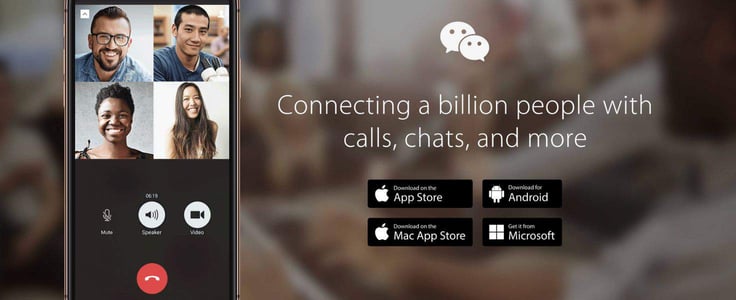 A screenshot of WeChat homepage