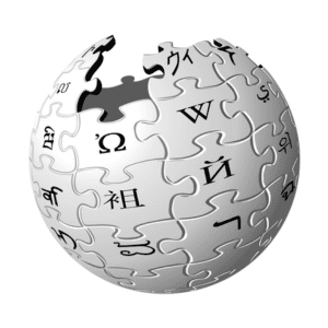 Wikipedia logo on white background