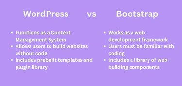 WordPress versus Bootstrap graphic