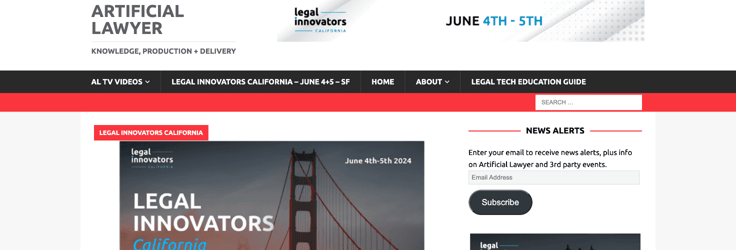 Artificial Lawyer homepage