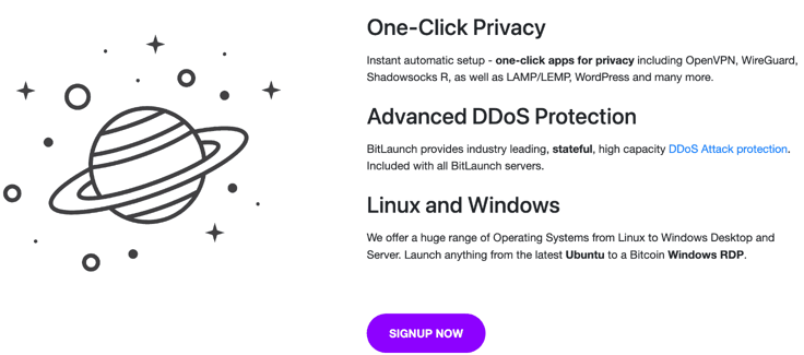 BitLaunch homepage BitLaunch homepage
