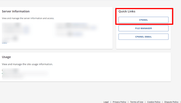 Click on cPanel login