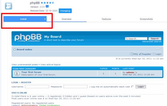 Install phpBB