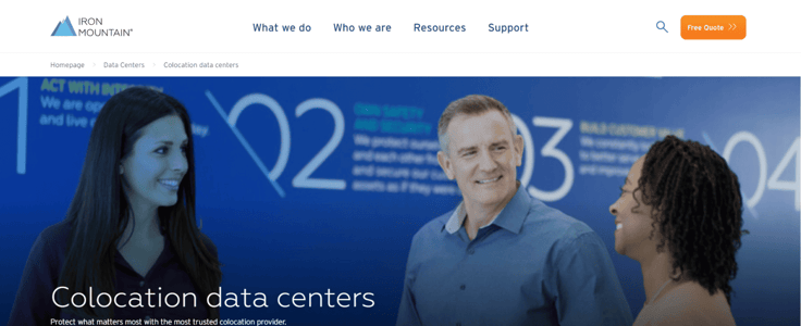 Iron Mountain homepage