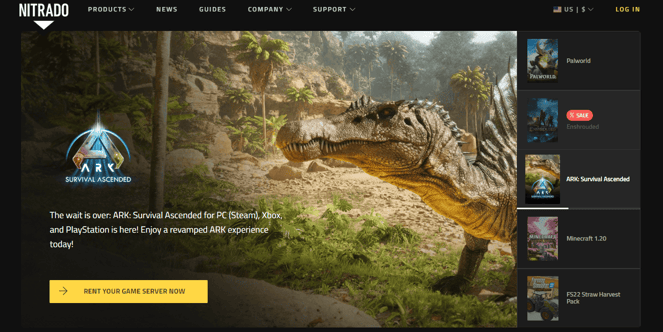 Nitrado homepage