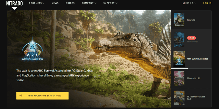 Nitrado homepage