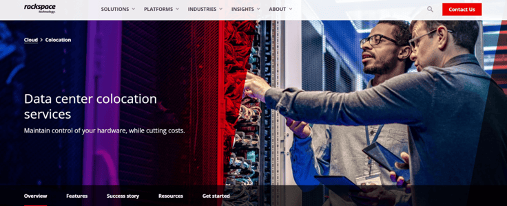 Rackspace homepage