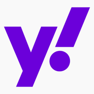 Yahoo logo on white background
