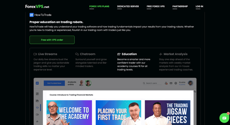 A screenshot of ForexVPS webpage A screenshot of ForexVPS webpage