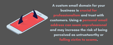Text image about the importance of custom email domains for businesses