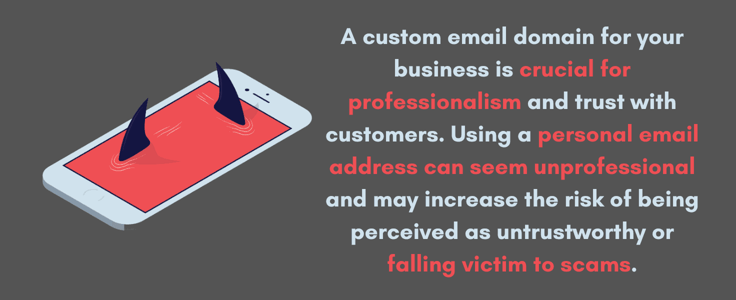 Text image about the importance of custom email domains for businesses Text image about the importance of custom email domains for businesses