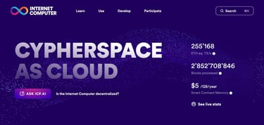 The Internet Computer homepage The Internet Computer homepage
