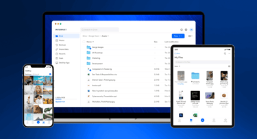 A screenshot of Internxt in use