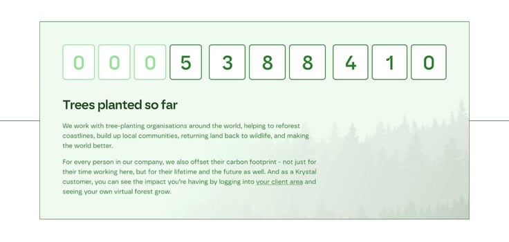 Krystal Tree Planting Count Krystal Tree Planting Count