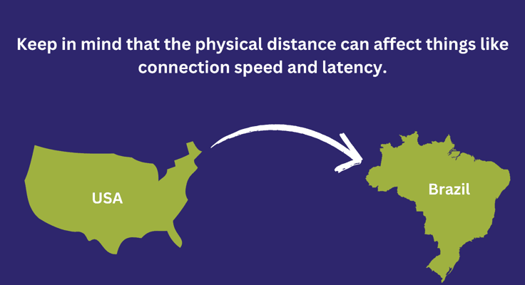 USA and Brazil latency comparison