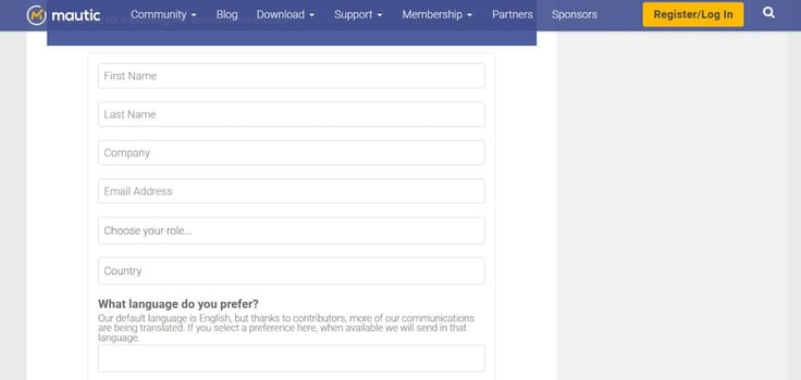 Mautic download screen. Mautic download screen.
