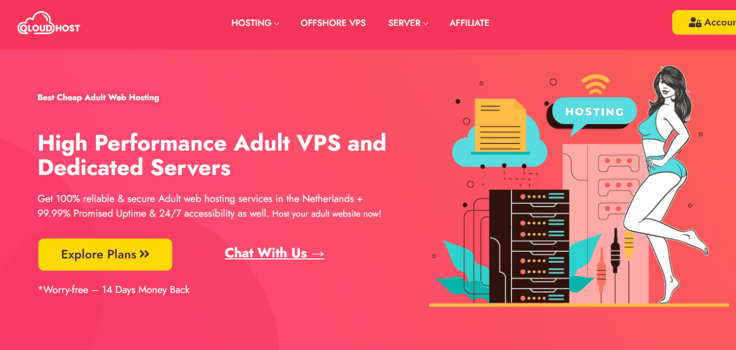 QLoudHost - Adult hosting landing page