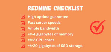 Redmine feature checklist