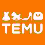 Temu logo on orange background