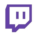 Twitch logo on white background Twitch logo on white background