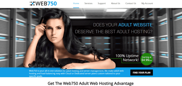 Web750 - Adult hosting landing page