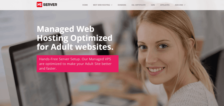 M3 Server - Adult hosting landing page