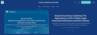 Screenshot of "Chain-Enabled" by Vertalo blog page